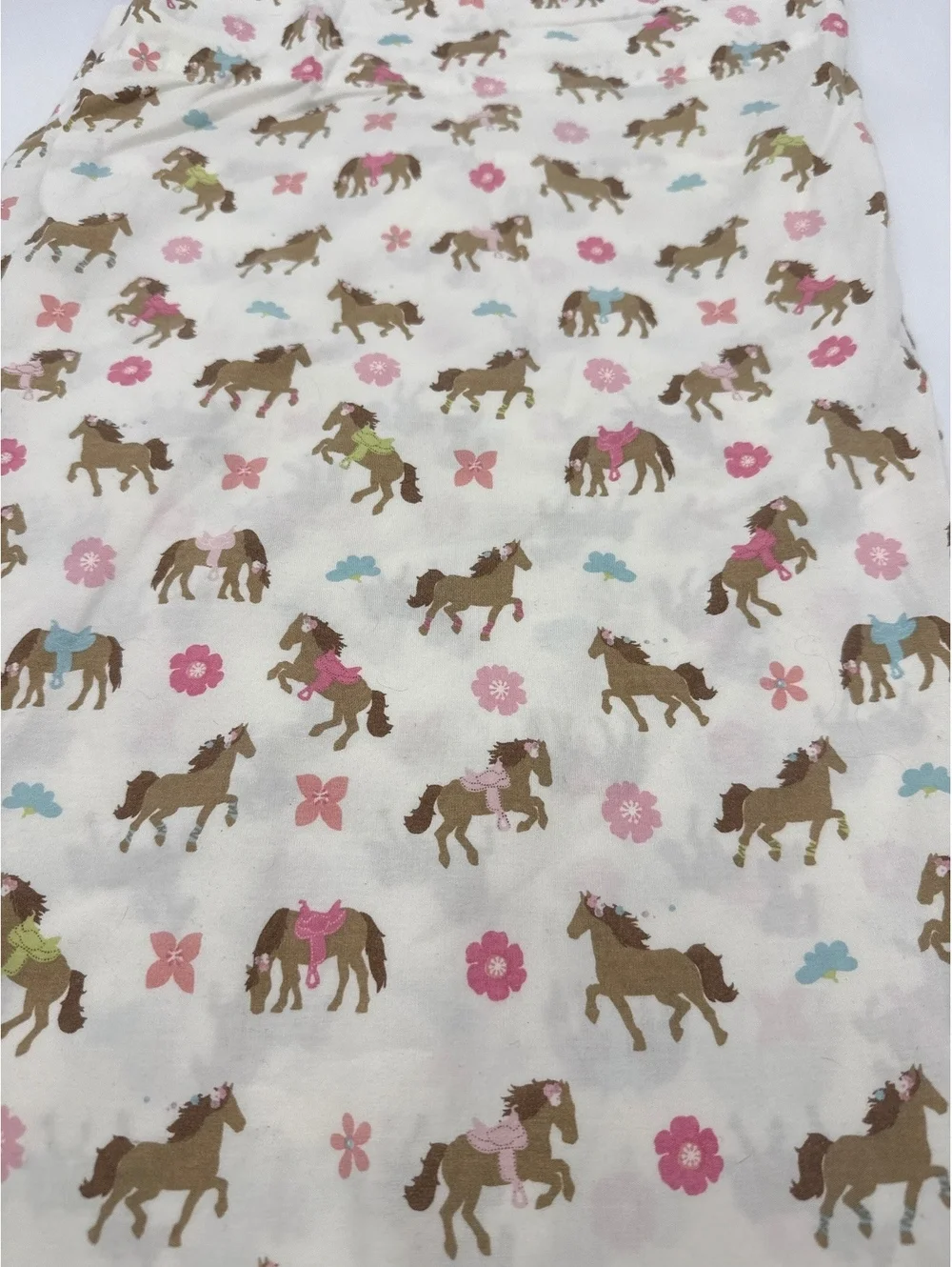 Twin flat sheet vintage horse girls bedding fabric